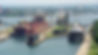 Photo of freighters in Soo Locks